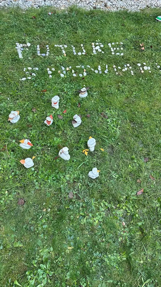 The word Future laid out on the grass
